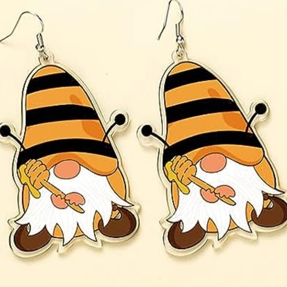 Acrylic HoneyBee Gnome Earrings - Picture 5 of 7